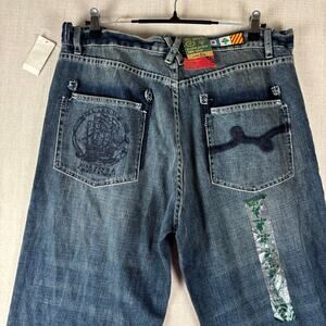 Foundation LRG Jeans Y2K NWT Embroidered Scallywag Skater Sz 36